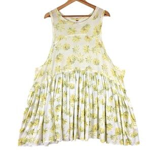 Free People Yellow Floral Tunic XL Madison boho babydoll